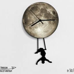 Circus Woman Swinging On The Moon - Wall Clock With Pendulum Clock Unique Decor Gift Idea - thumbnail 2