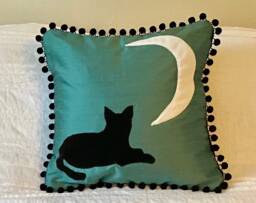 Cat & Moon Decorator Pillow Cover - thumbnail 1