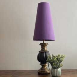 Purple Velvet Cone Lampshade, Extra Tall Lampshade Purple Velvet