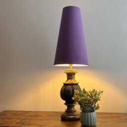 Purple Velvet Cone Lampshade, Extra Tall Lampshade Purple Velvet - thumbnail 2