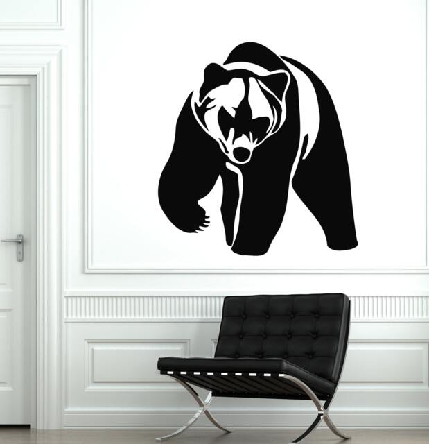 Wall Vinyl Decal Bear Grizzly Wild Animal Forest Cool Decor For Living Room 1700Dz - image 1