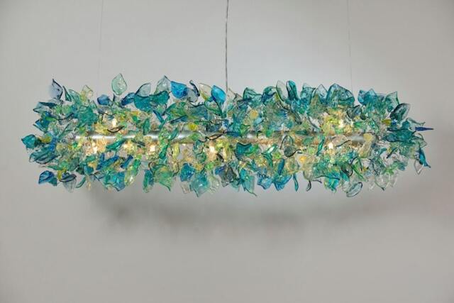 Sea Color Resin Flower Chandelier Elegant Hanging Light Fixture - image 1