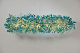 Sea Color Resin Flower Chandelier Elegant Hanging Light Fixture - thumbnail 1