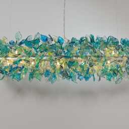 Sea Color Resin Flower Chandelier Elegant Hanging Light Fixture - thumbnail 2