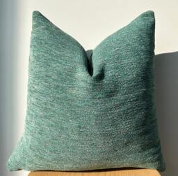 Chenille Linen Pillow Cover, Mint Green Textured Sofa Decor - 20x20 - thumbnail 1