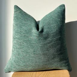 Chenille Linen Pillow Cover, Mint Green Textured Sofa Decor - 20x20 - thumbnail 4