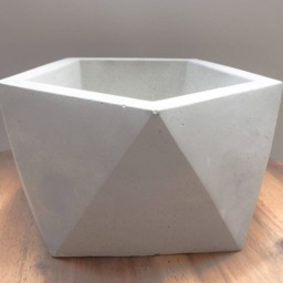 Large Concrete Planter, Geometric Icosahedron, Succulent Modern Cement Planter - thumbnail 3