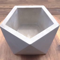 Large Concrete Planter, Geometric Icosahedron, Succulent Modern Cement Planter - thumbnail 2