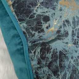 Luxury Piped Lava Teal Cushion Cover Gold Metallic Marble Design For New Home Designer Handmade Pillow/(Only Cover - thumbnail 3