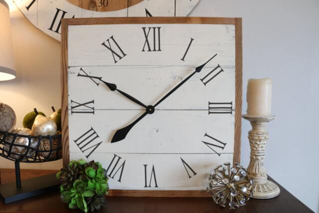 Square Barn Wood Wall Clock Rustic Kitchen Decor, 25 - image 1