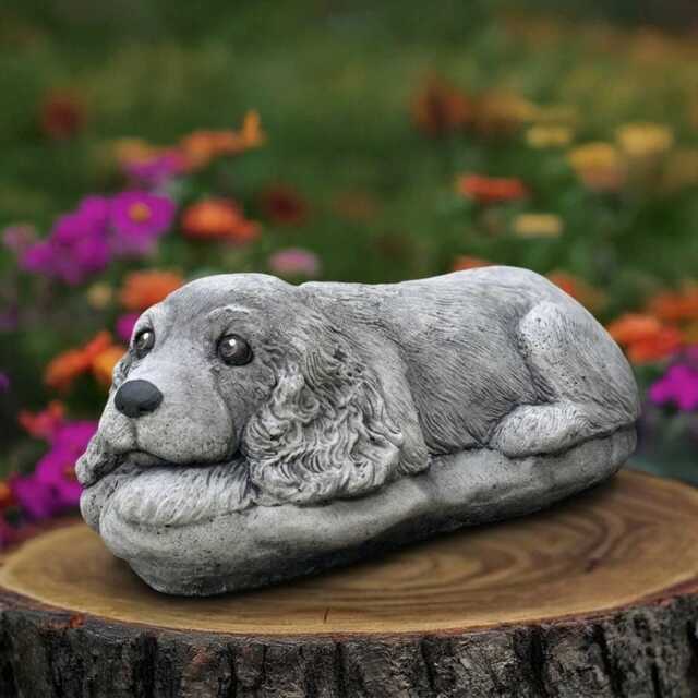 Outdoor Spaniel Statue Concrete Dog Figurine Cement Animal Handmade Cocker Decoration Spaniel Lover Gift Front Door Art - image 1