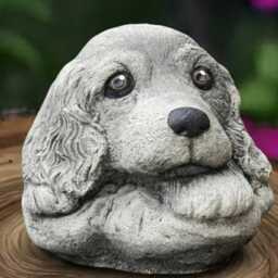 Outdoor Spaniel Statue Concrete Dog Figurine Cement Animal Handmade Cocker Decoration Spaniel Lover Gift Front Door Art - thumbnail 3