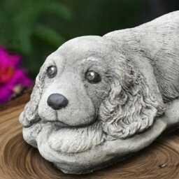 Outdoor Spaniel Statue Concrete Dog Figurine Cement Animal Handmade Cocker Decoration Spaniel Lover Gift Front Door Art - thumbnail 4