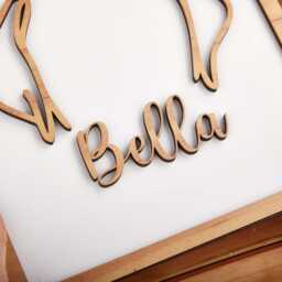 Custom Dog Ear Line Drawing - Ears Framed Art 3D Wood Sign Personalized Memorial Pet Frame - thumbnail 3