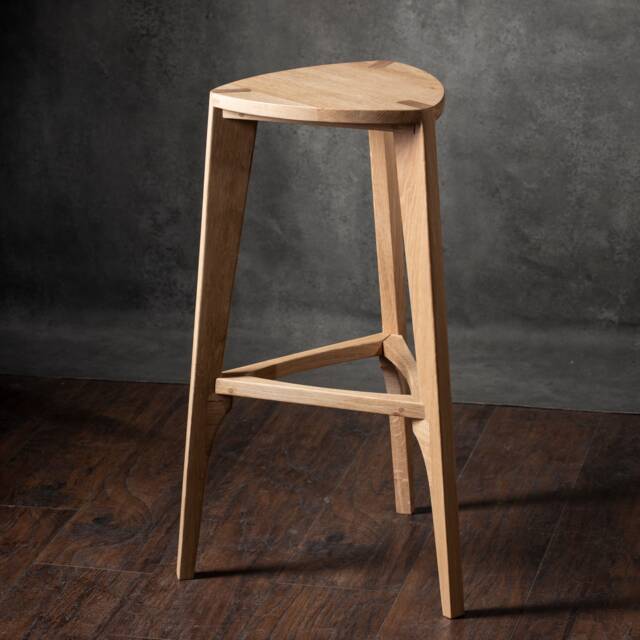 Solid Oak Bar Stool - Natural Handcrafted Elegance - image 1