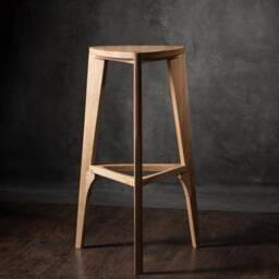 Solid Oak Bar Stool - Natural Handcrafted Elegance - thumbnail 3