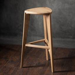 Solid Oak Bar Stool - Natural Handcrafted Elegance