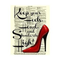 Red Stiletto Heel Art Print Inspirational Antique Dictionary Page - thumbnail 3
