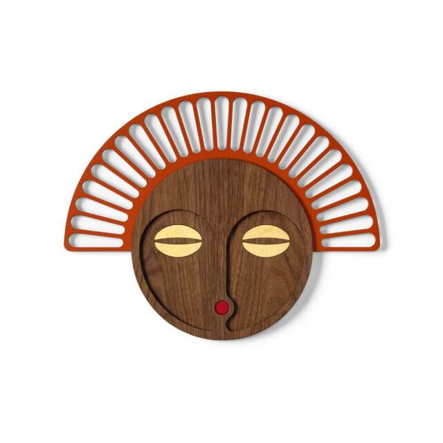 Decorative Mask, Living Room Wall Decor, Pop Art, Wood Hanging, Modern Kids Urban 3D African Mask - image 1