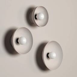 Modern Ceramic Round Wall Sconce, Warm Ambient Bedroom Lighting, Personalized Gifts - Wall Bowl - thumbnail 4