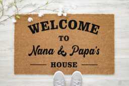 Welcome To Nana & Papa's House Doormat - Grandparents Gift Home Coir Door Mat Decor, Brush Gifts For Her Him Birthday Wedding Style D3 - thumbnail 1