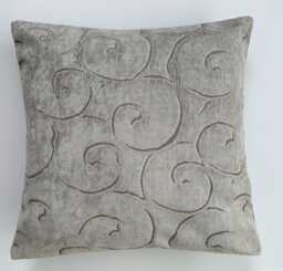Beige Velvet Cushion Cover, Jacquard Ikat Cushion, Decorative Pillow Pillowcase 17''x17''/44x44 cm - thumbnail 1