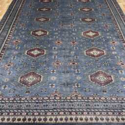 8x11 Gray Color Bokhara Rug - 2.50x3.00 Kids Room Luxury Area Turkish Fine Quality Afghan - thumbnail 2