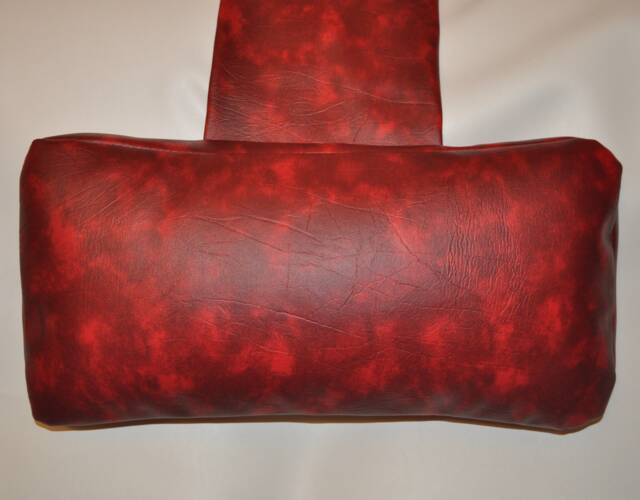 Two Tone Red Faux Leather Hanging Armchair Sofa Headrest Bolster Cushion With Inner Pad - image 1