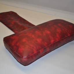 Two Tone Red Faux Leather Hanging Armchair Sofa Headrest Bolster Cushion With Inner Pad - thumbnail 2