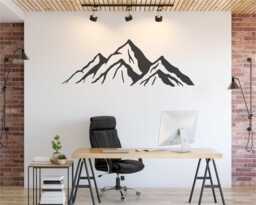 Minimalist Mountain Vinyl Wall Decal Nature Landscape Art - thumbnail 1