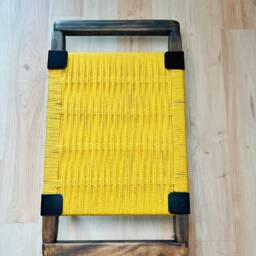 Hand-Woven Entryway Bench Mcm Style End Of Bed & Mudroom Seating - Ready T0 Ship - thumbnail 2