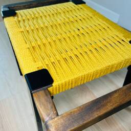 Hand-Woven Entryway Bench Mcm Style End Of Bed & Mudroom Seating - Ready T0 Ship - thumbnail 3