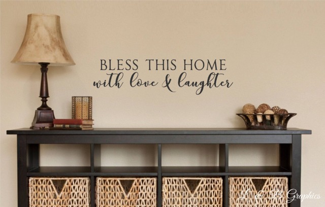 Bless This Home With Love & Laughter-Vinyl Wall Decal-Bible Verse-Vinyl Decal - Lettering - Decor - image 1