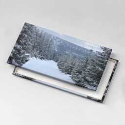 Czech Giant Mountains in Winter Canvas, Wall Art Picture, Gray Decoration, Nature Canvas - thumbnail 1