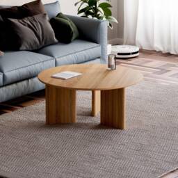 Round Wood Coffee Table - Unique Coffee Table Solid Oak Minimalist Scandi Furniture