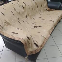 Leather Blanket, Beige Sofa Throw Cover, Couch Throws - thumbnail 2