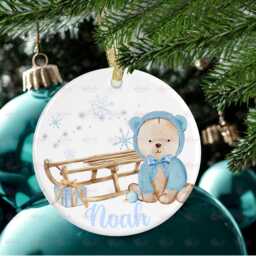 Personalised Kids Christmas Decoration - Grandson First Gift Custom Bauble Stocking Filler Eve Box