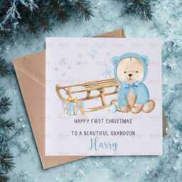 Personalised Kids Christmas Decoration - Grandson First Gift Custom Bauble Stocking Filler Eve Box - thumbnail 2