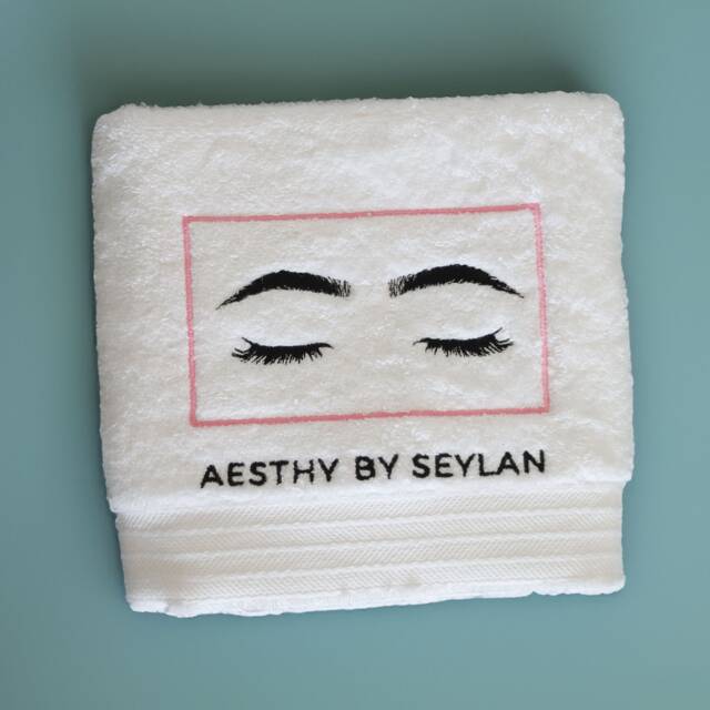 Corporate Logo Towels, Bespoke Towels, Personalised Salon Company Embroidered Towel Uk, Hand Towel, Bath Sheet - image 1