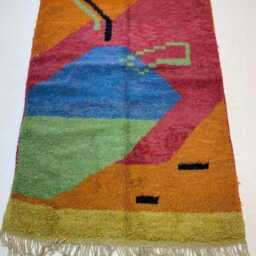 Handwoven Beni Ourain Style Berber Rug Moroccan White Wool - thumbnail 3