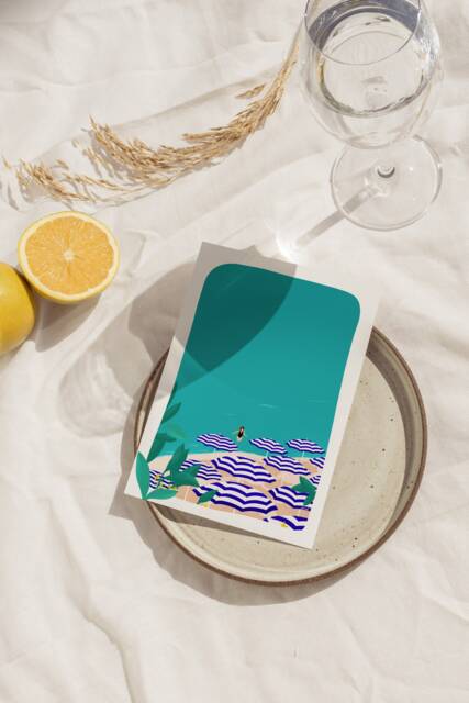 Illustration Of A Paper Poster Italian Beach - image 1