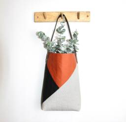 Wall Hanging Storage Basket/ Home Decor/Planter Witch Boho Quilted Cotton Housewarming Gift Quilt Pouch