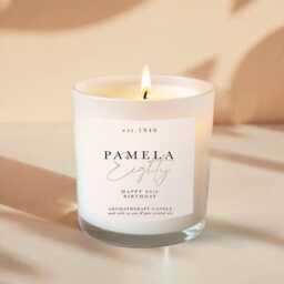 Personalised 80Th Birthday Soy Wax Essential Oil Aromatherapy Candle Gift Set - thumbnail 2