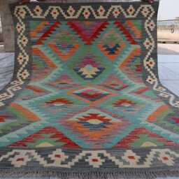 4'9x6'7 Ft New Maimana Kilim Rug, Afghan Tribal Flatweave Turkmen Oriental Rug, Vintage Rug For Bedroom, Livingroom - thumbnail 4