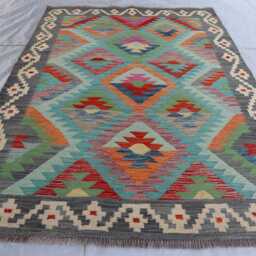 4'9x6'7 Ft New Maimana Kilim Rug, Afghan Tribal Flatweave Turkmen Oriental Rug, Vintage Rug For Bedroom, Livingroom - thumbnail 2