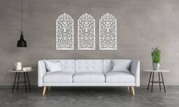 3D Stylish Wood Wall Art Decor, Moroccan, Arabic Openwork Arabic Ornament, Arch, Frame, Decorative Wooden Panel, Gift - thumbnail 1