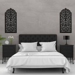 3D Stylish Wood Wall Art Decor, Moroccan, Arabic Openwork Arabic Ornament, Arch, Frame, Decorative Wooden Panel, Gift - thumbnail 3