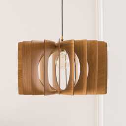 Wooden Ceiling Light, Pendant Lamp, Wood Chandelier, Handmade Kitchen Island, Mid Century Design, Living Room Nordic Style - thumbnail 1
