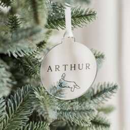 Rabbit Bunny Christmas Bauble - Tree Ornament Xmas Decoration - thumbnail 3