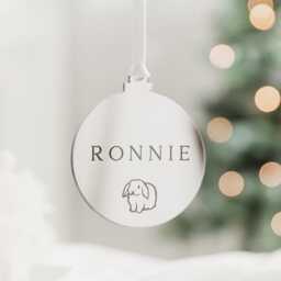 Rabbit Bunny Christmas Bauble - Tree Ornament Xmas Decoration - thumbnail 2